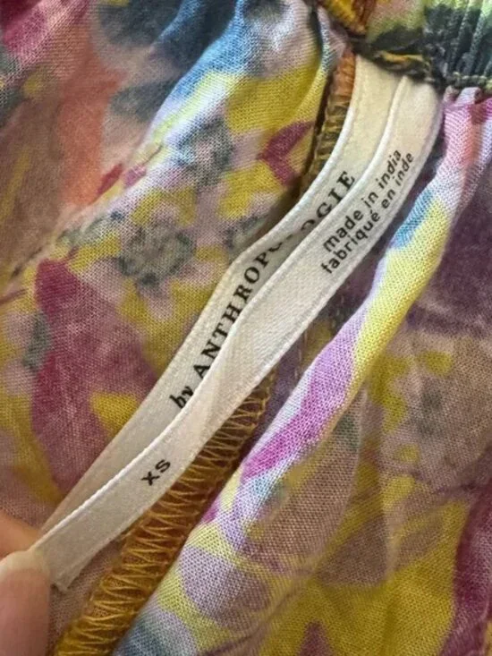 Anthropologie Floral Ruffle Loungewear Sleepwear Set - Size XS - Picture 6 of 6